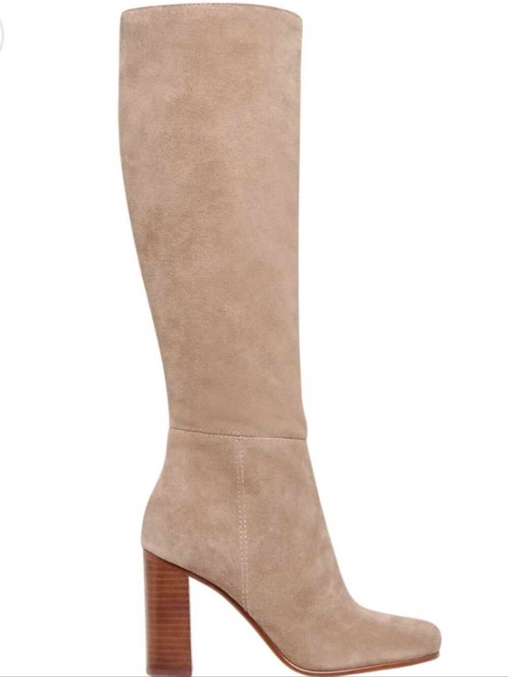 Dolce Vita Heeled Boots 10 Beige Suede Hudsin Knee High Wide Calf Pastel New$285
